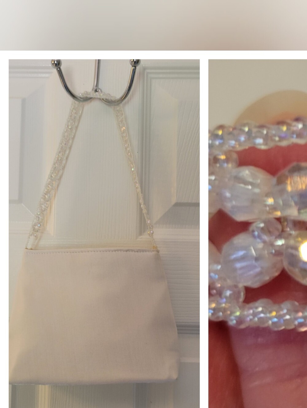 Satan White Bag with Beaded Strap